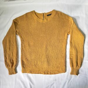 Abercrombie & Fitch Mustard Yellow Sweater Full Zip Back Womens Size Small